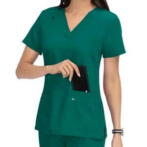 NWT koi Next Gen Hustle and Heart Women's 3-Pocket Stretch Scrub Top XS Green
